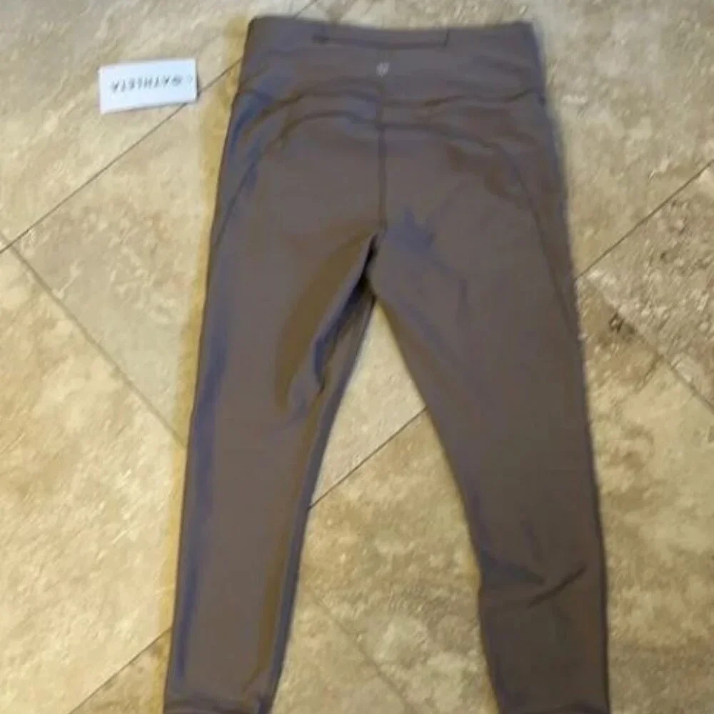 NWT Athleta Pacesetter 7/8 Taupe High-Waist Leggings sz Medium - Picture 2 of 7